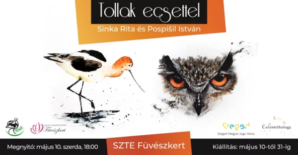 Eröffnung der Aquarellausstellung der Biologin Rita Sinka und des Malers, Grafikers István Pospísil.